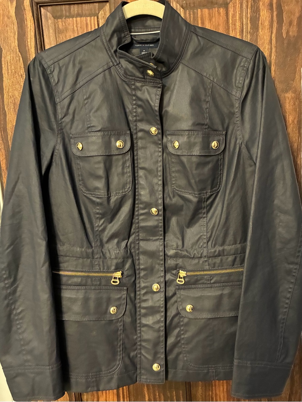 Tommy Hilfiger Navy Utility Jacket with Gold Hardware